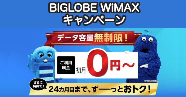 BIGLOBE WiMAXキャッシュバックキャンペーン