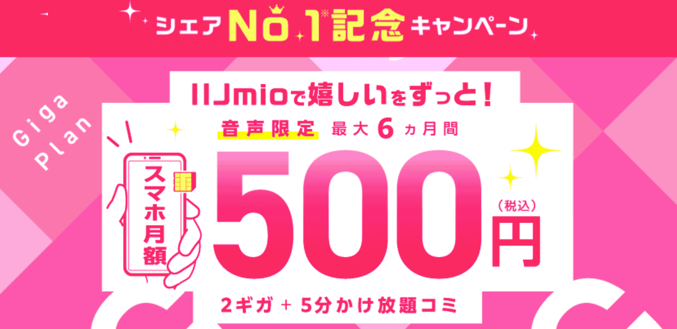 IIJmioシェアNo.1記念キャンペーンの詳細