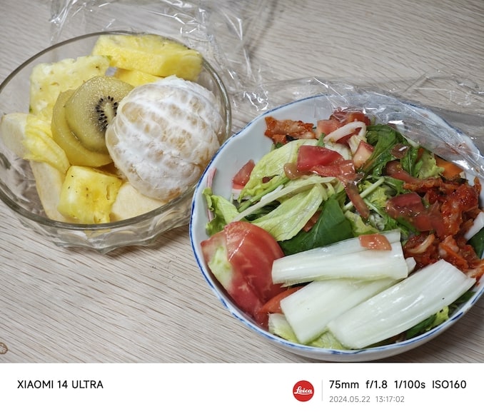 Xiaomi 14 Ultraのカメラ：食べ物の写真で3.2倍ズーム