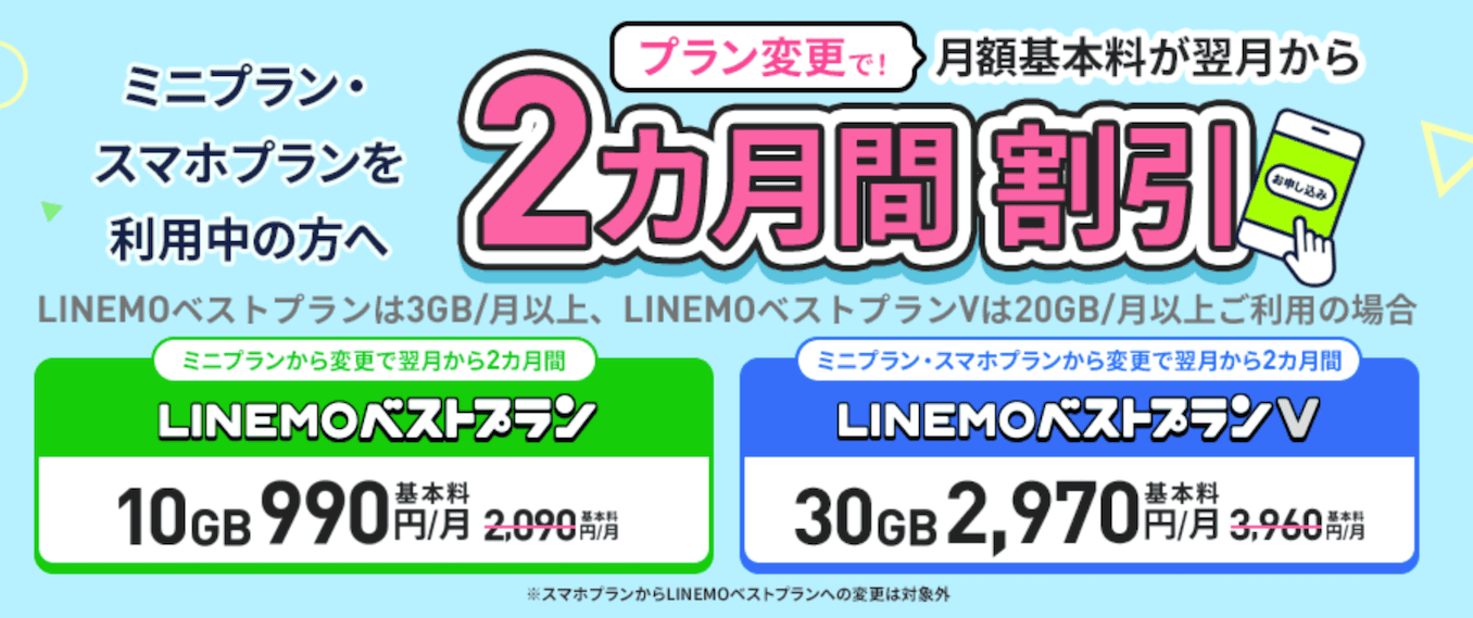 LINEMOのプラン変更キャンペーンの詳細