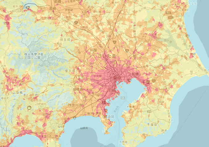 UQモバイルの5Gエリア