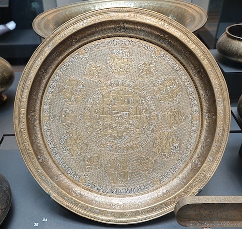 Tray inscribed with good wishes to owner