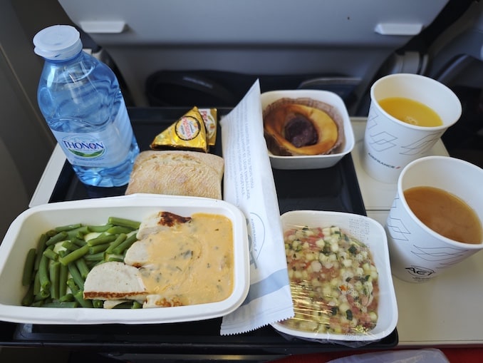 エールフランスの機内食の夕食