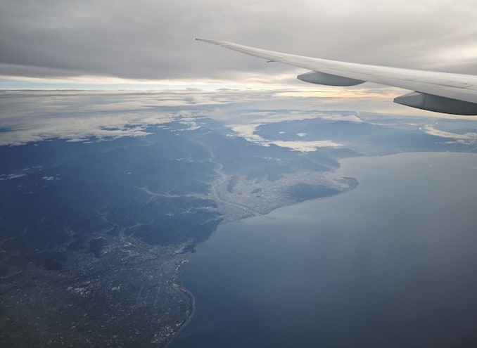 飛行機から日本の景色