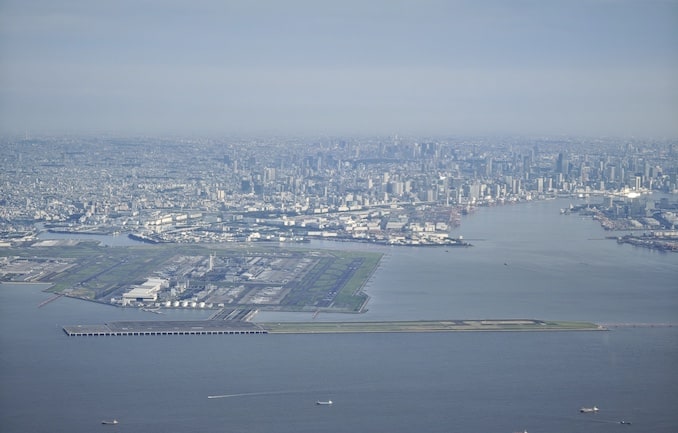 飛行機から羽田空港