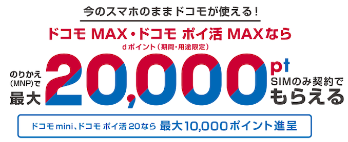 ドコモオンラインショップ経由でahamo申し込みで20000ポイントキャンペーン