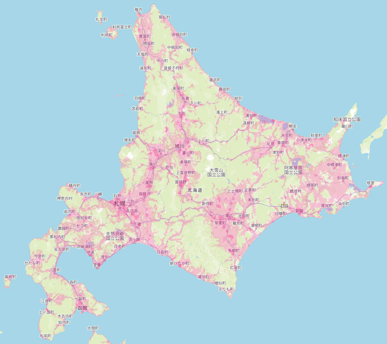 楽天モバイルの北海道の電波エリア