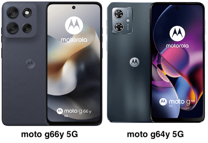 ワイモバイルのmoto g66yとg64y 5Gの外観