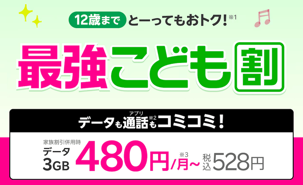楽天モバイルの最強こども割の詳細