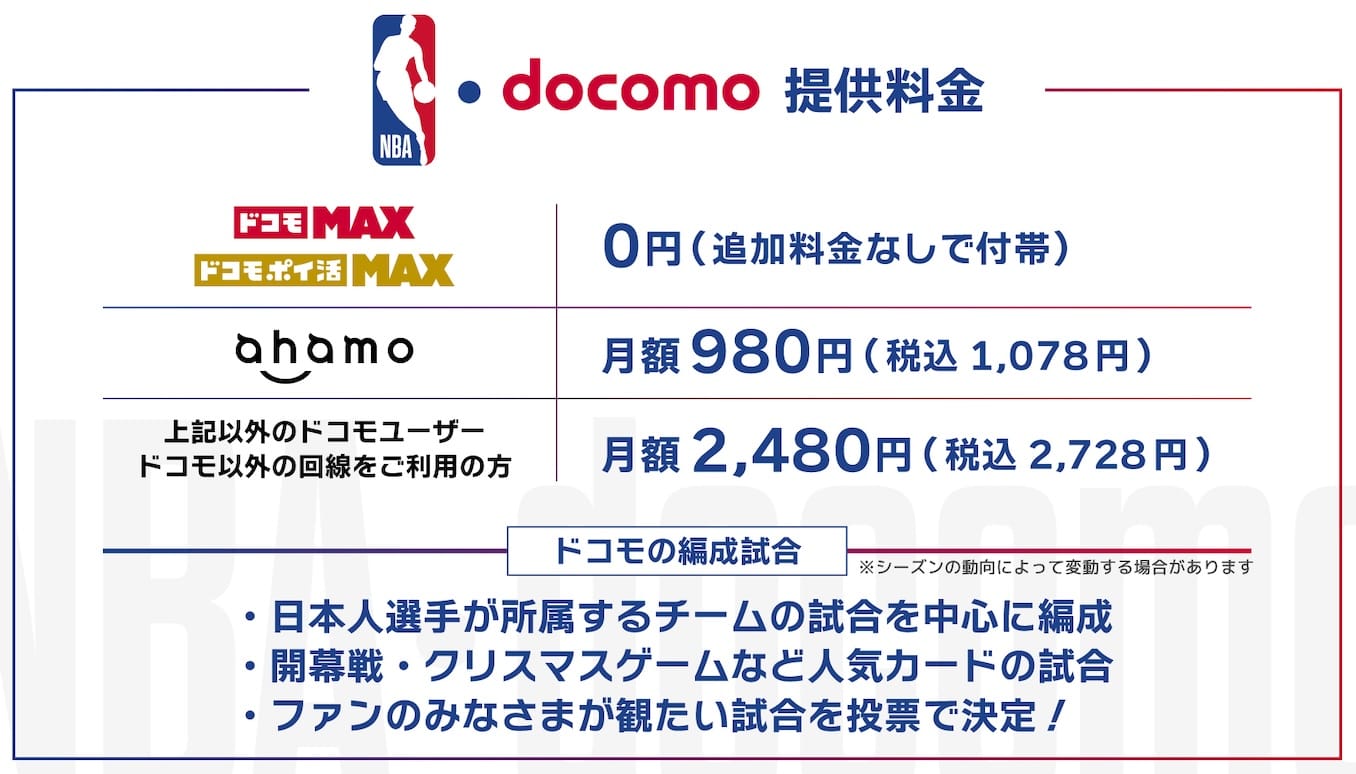 ドコモでNBAを無料で見る方法