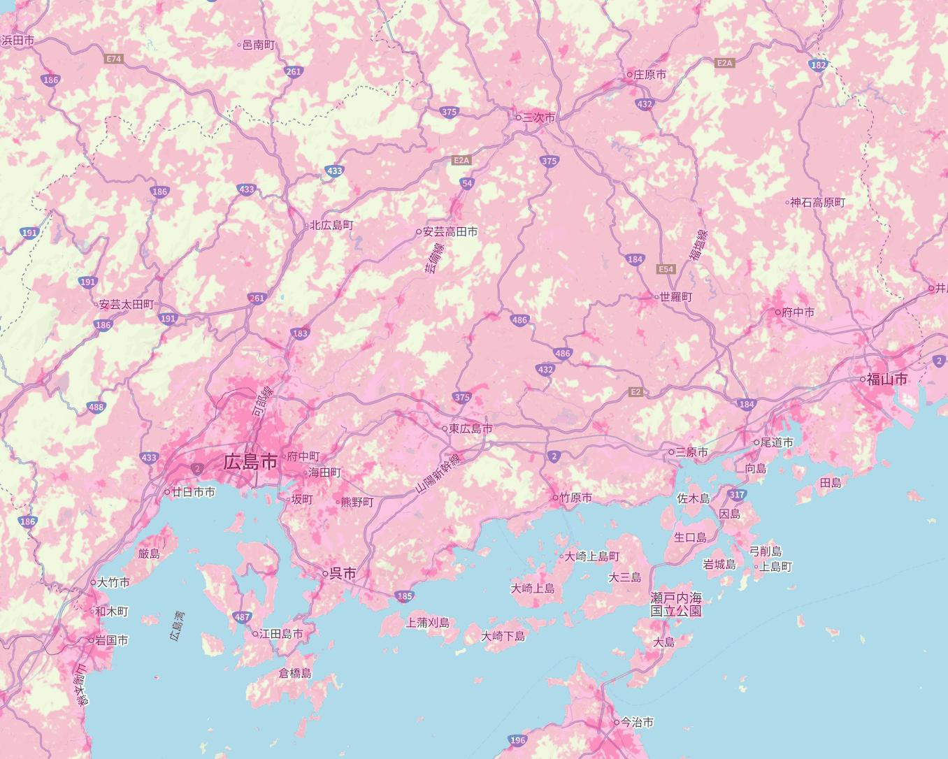 楽天モバイルの広島の電波エリア