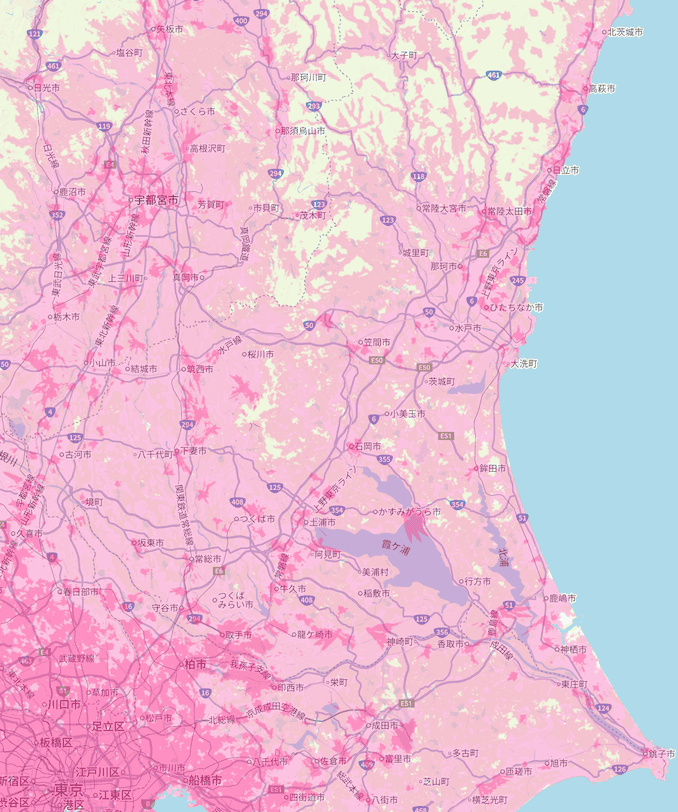 楽天モバイルの茨城の電波エリア