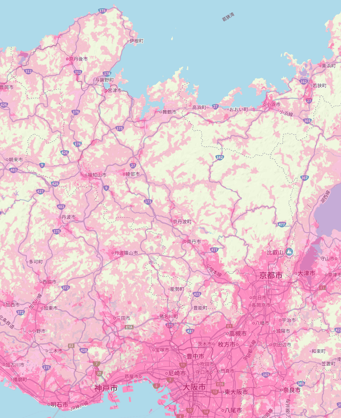 楽天モバイルの京都の電波エリア