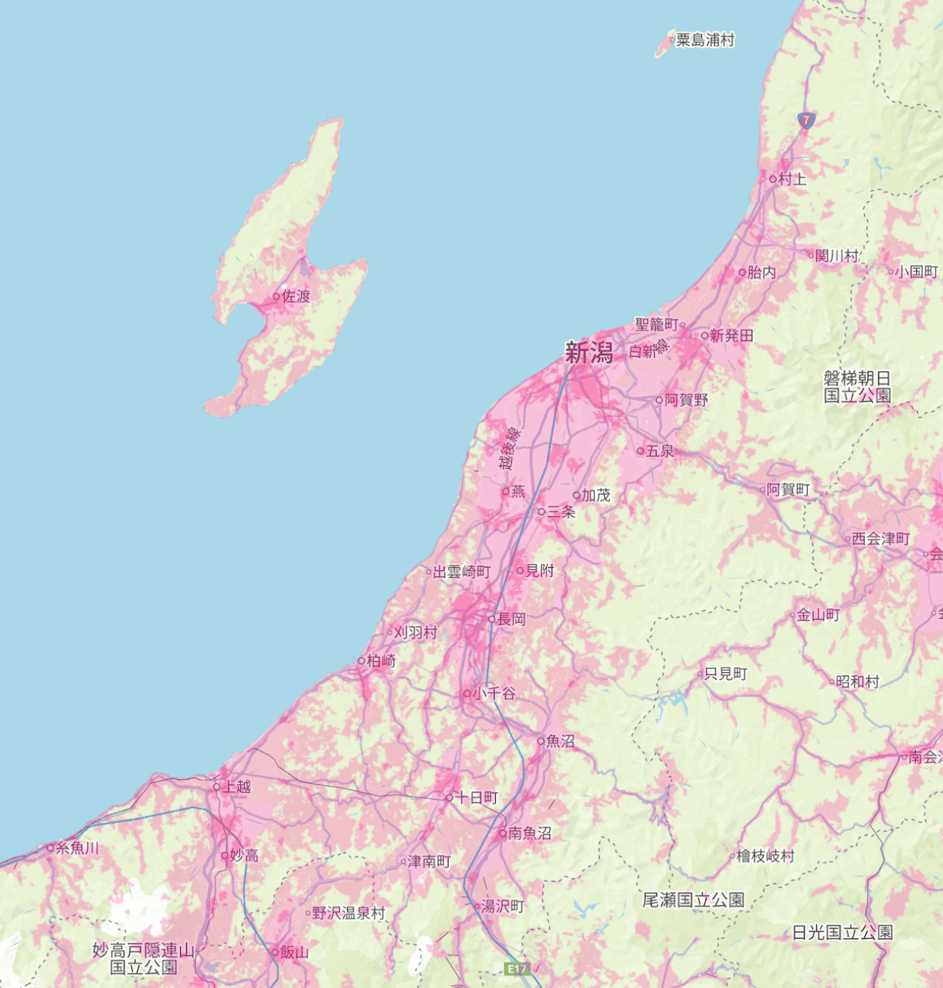 楽天モバイルの新潟の電波エリア