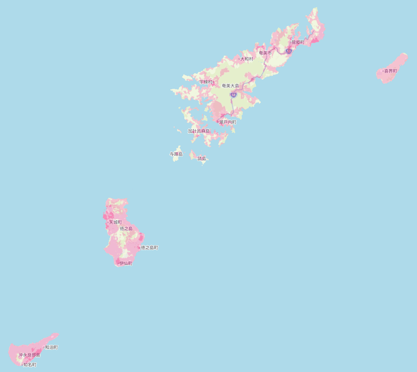 楽天モバイルの沖縄1の電波エリア