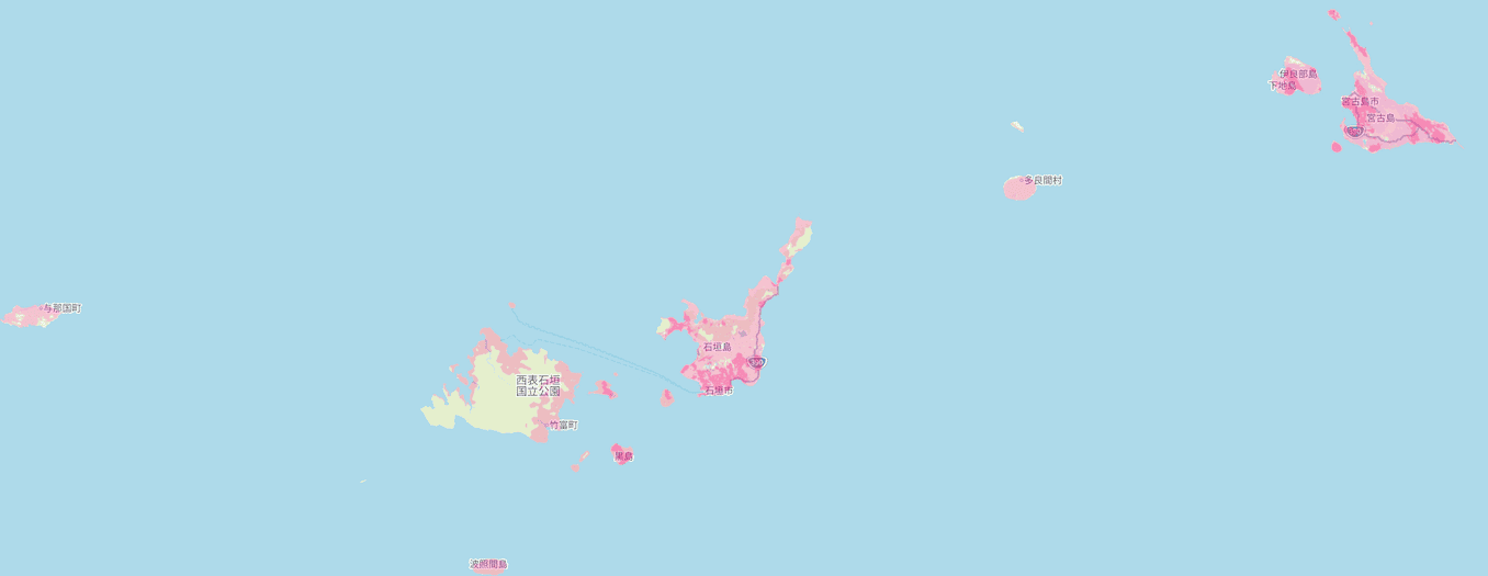 楽天モバイルの沖縄3の電波エリア
