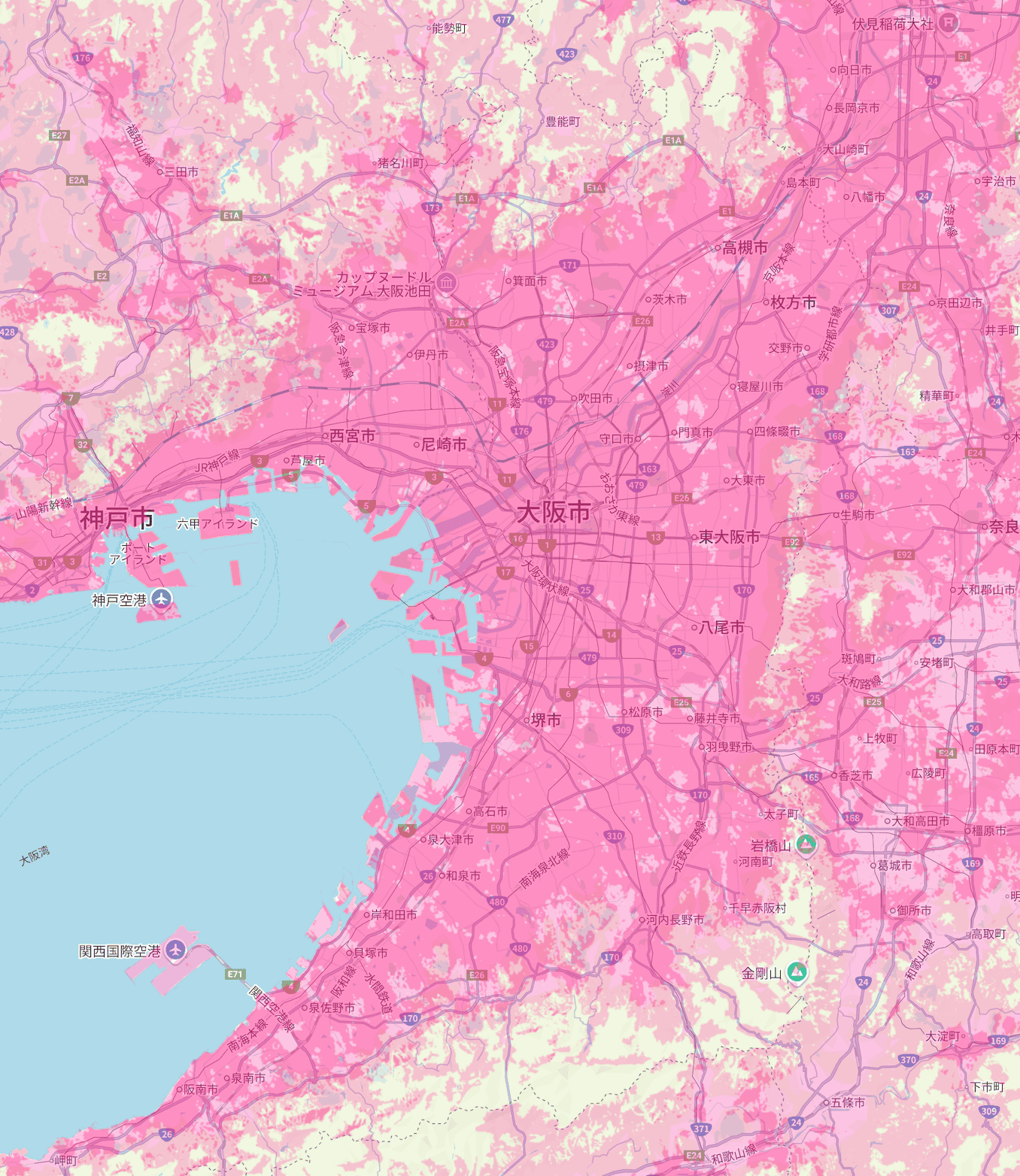 楽天モバイルの大阪の電波エリア