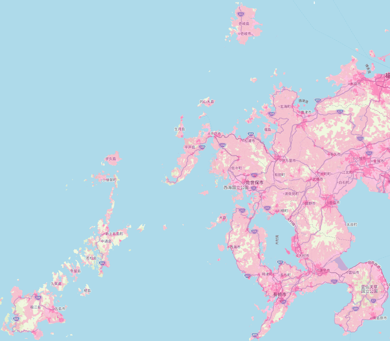 楽天モバイルの長崎県の電波エリア