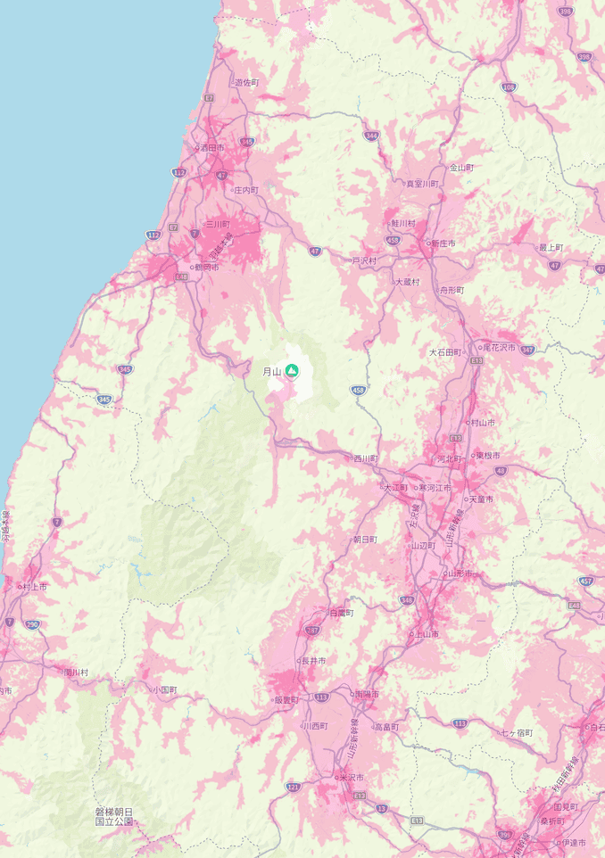 楽天モバイルの山形県の電波エリア