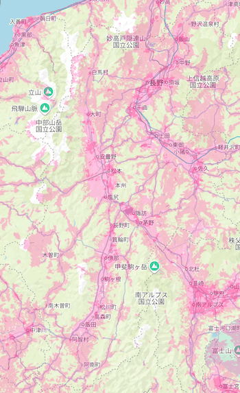 楽天回線エリア(長野)