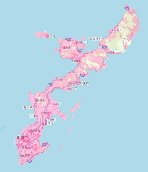 楽天回線エリア(沖縄)