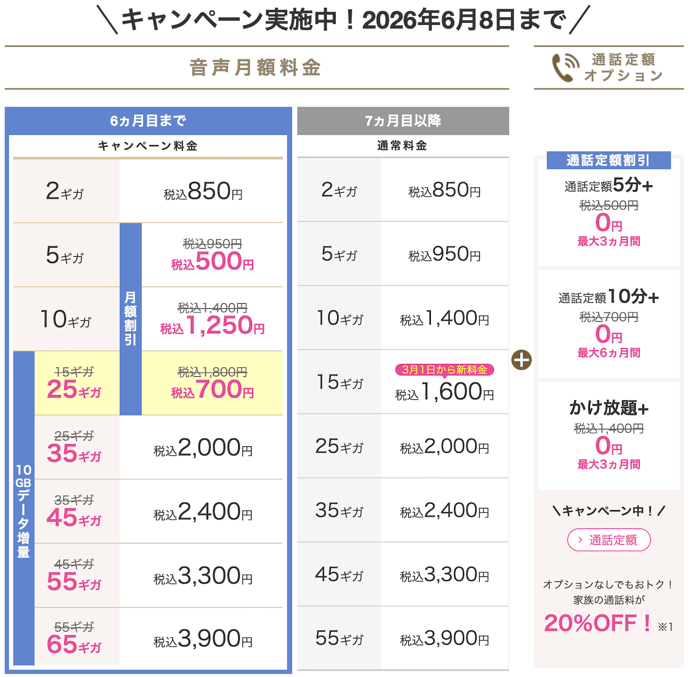 IIJmioのキャンペーン詳細
