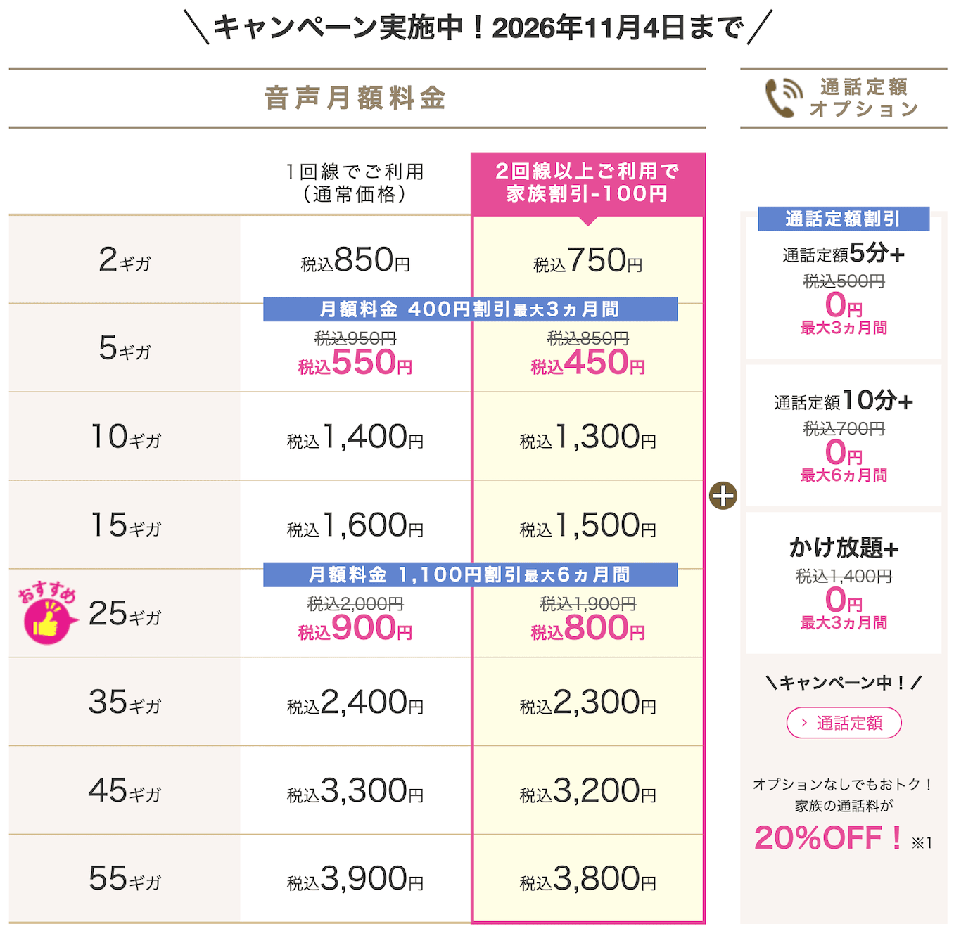 IIJmioのキャンペーン詳細
