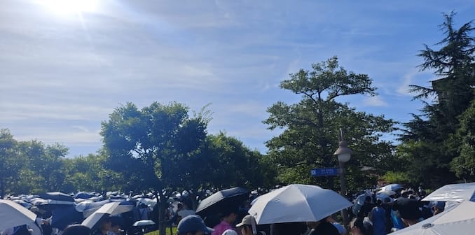 東京ディズニーシーの手荷物検査(保安検査)前の通信速度計測