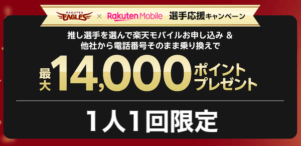楽天モバイルの楽天イーグルス応援キャンペーン詳細