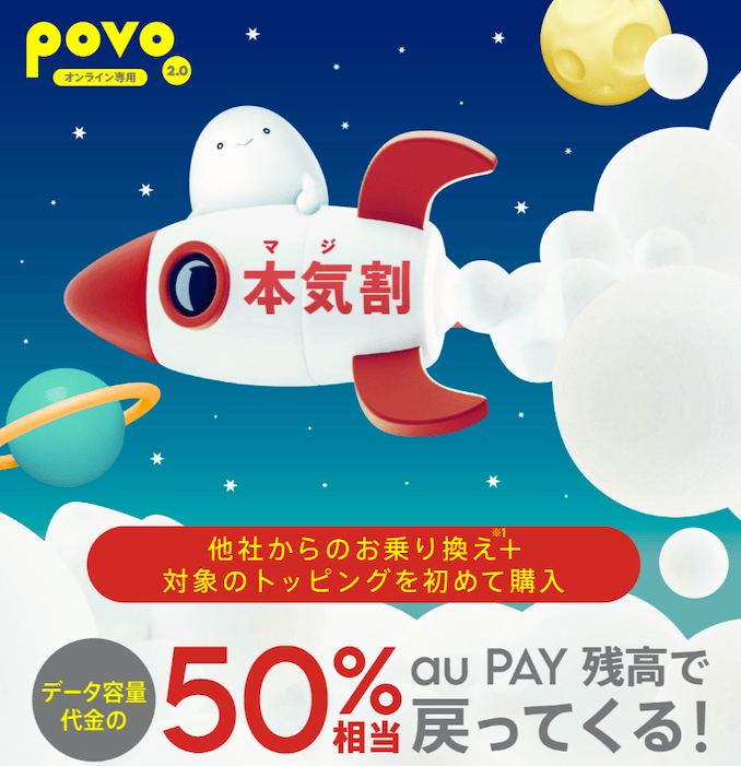 povoの本気割キャンペーンの詳細